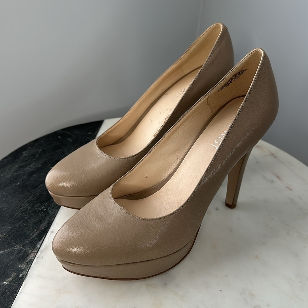 Nine West Marnia Nude Platform Heels